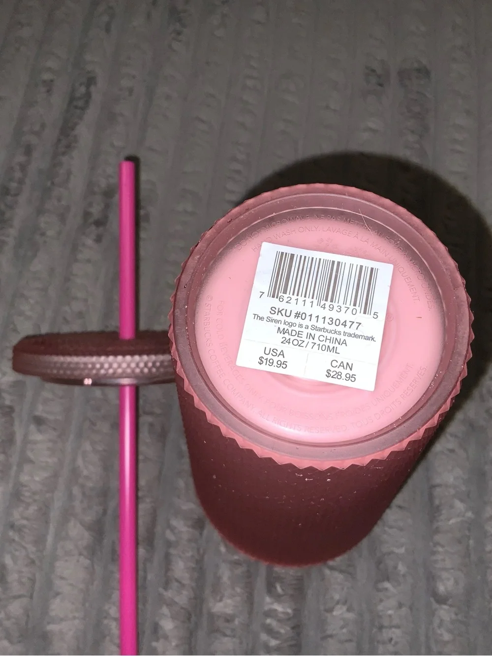 Starbucks matte pink